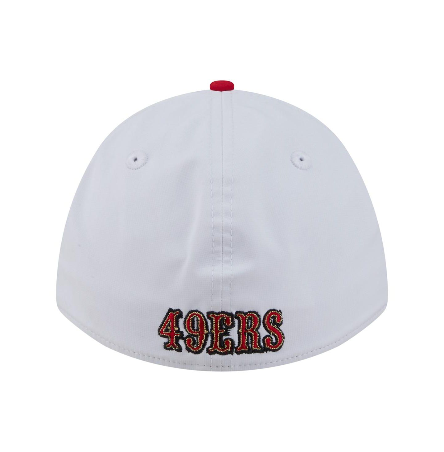 Мужская кепка New Era White/Scarlet San Francisco 49ers Patch 39THIRTY A-Frame M-Crown Perforated Flex Hat — фото 2