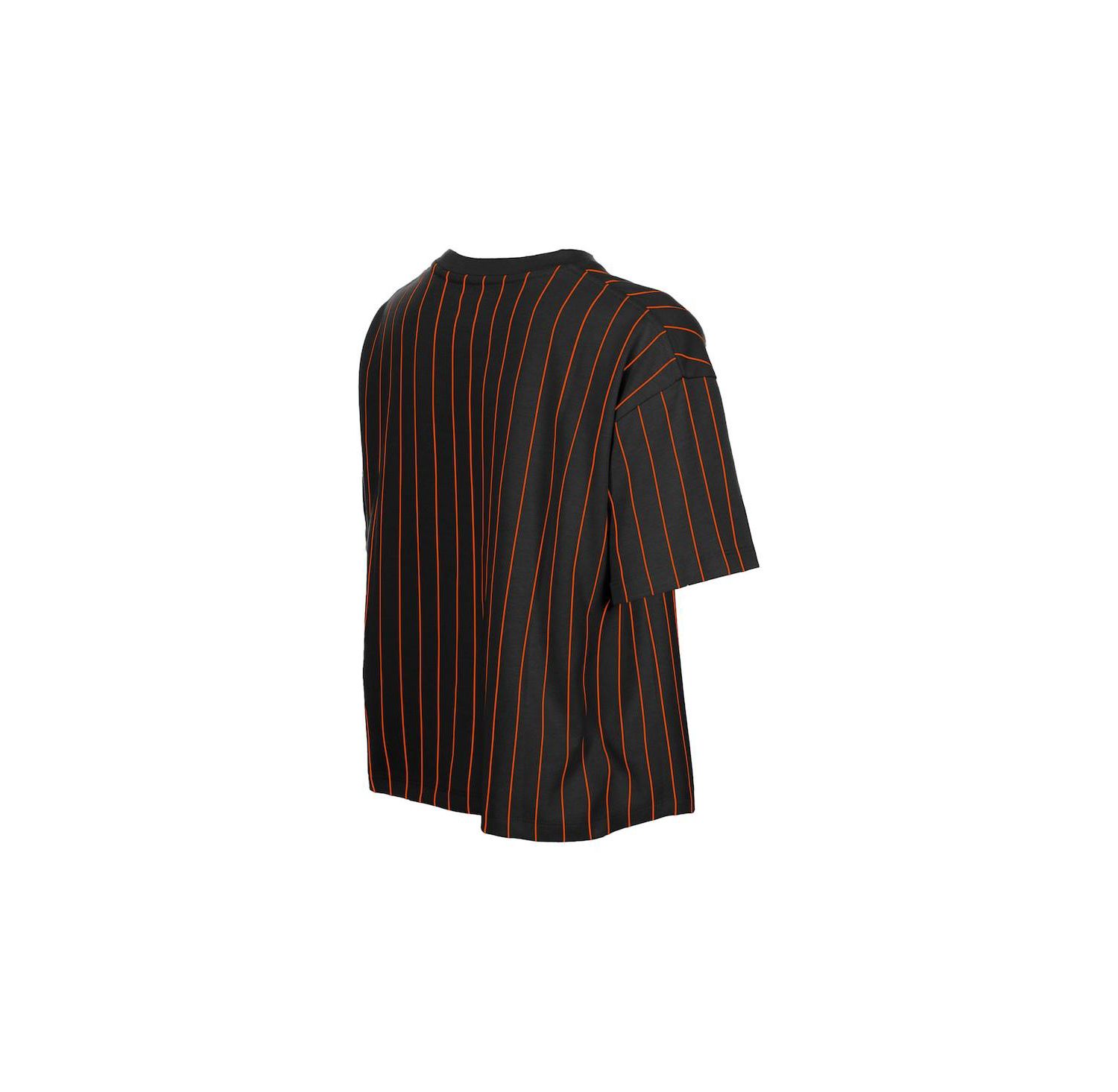 Women's Black Baltimore Orioles Throwback Meshback Pinstripe Boxy T-Shirt