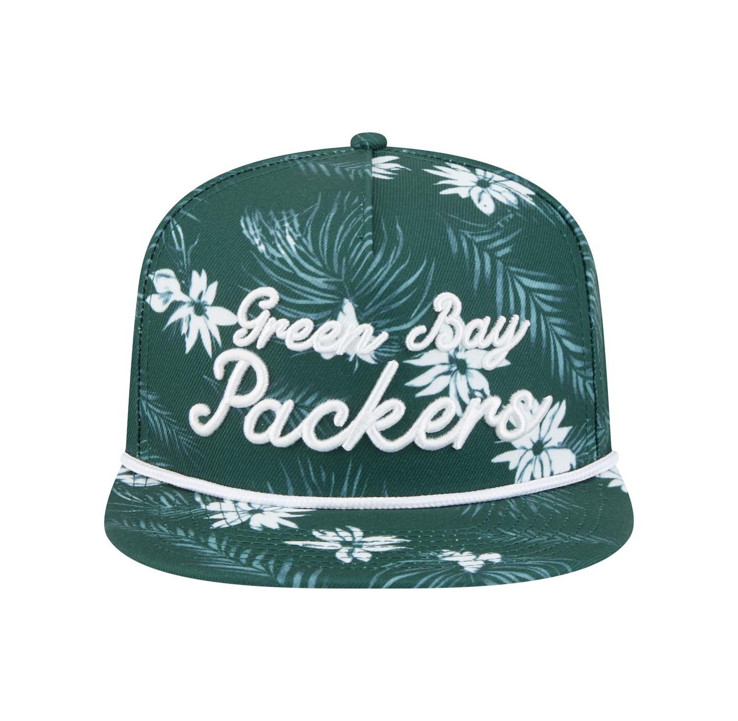 Men's Green Green Bay Packers Palm Print A-Frame 9FIFTY Snapback Hat
