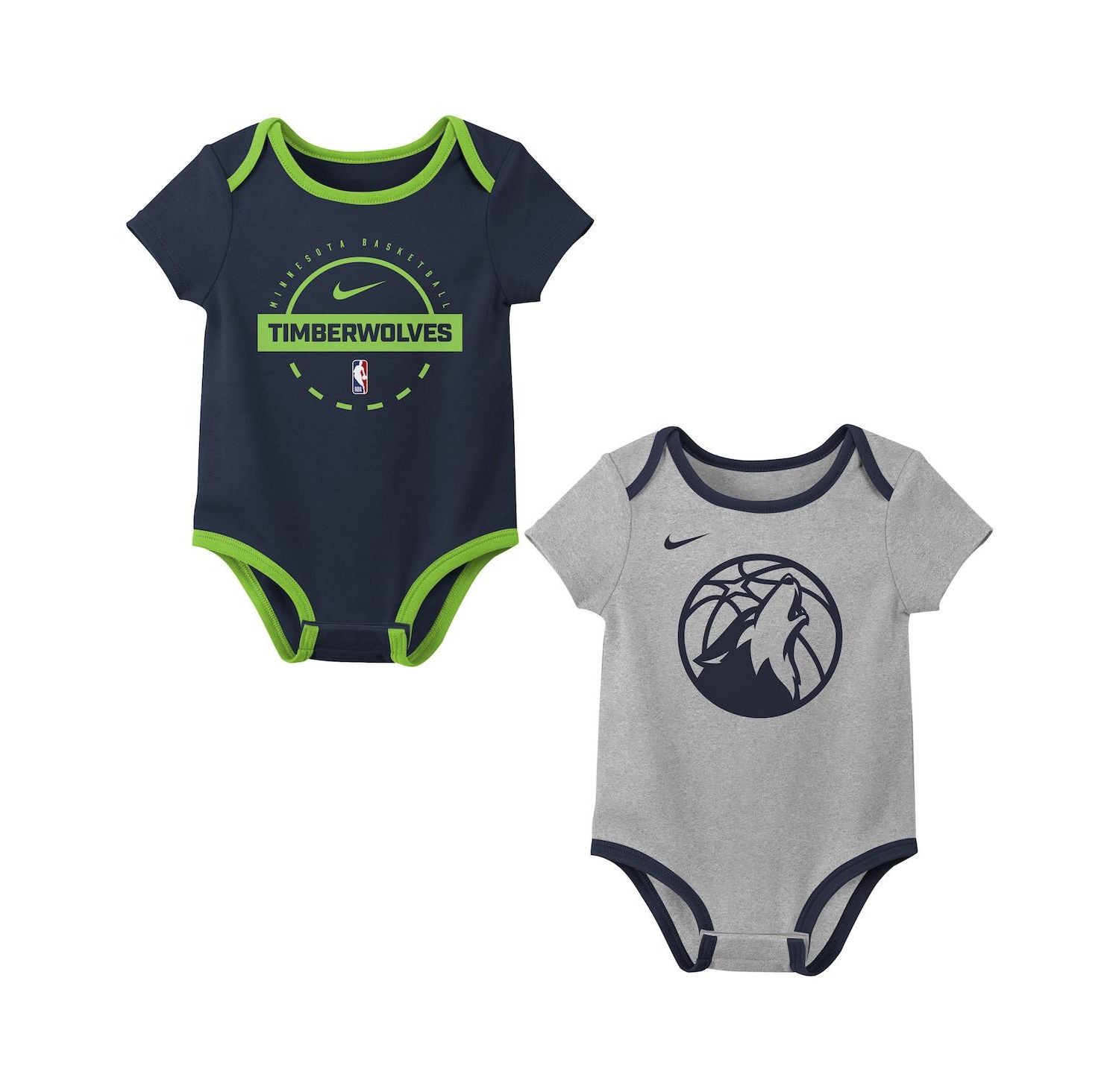 Baby Boys and Girls 2 Piece Minnesota Timberwolves Bodysuit Set
