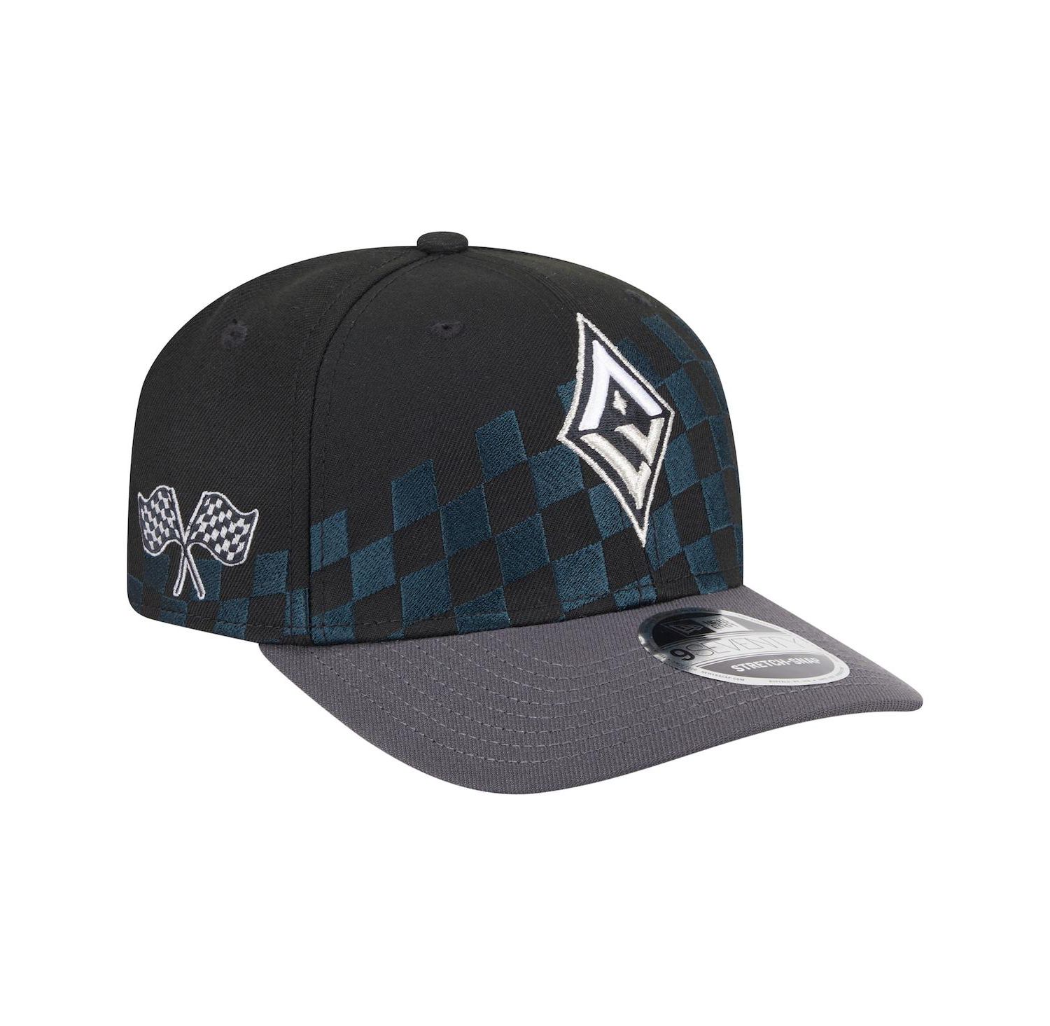 Men's and Women's Black Las Vegas Aces 9SEVENTY Checkerboard Print Adjustable Hat