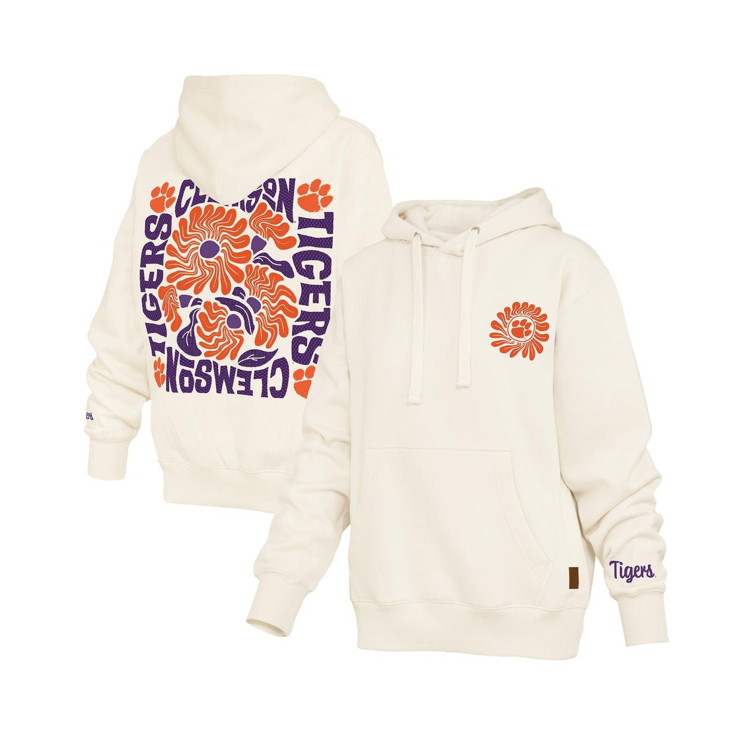 Women's Cream Clemson Tigers Elena Janise Hoodie