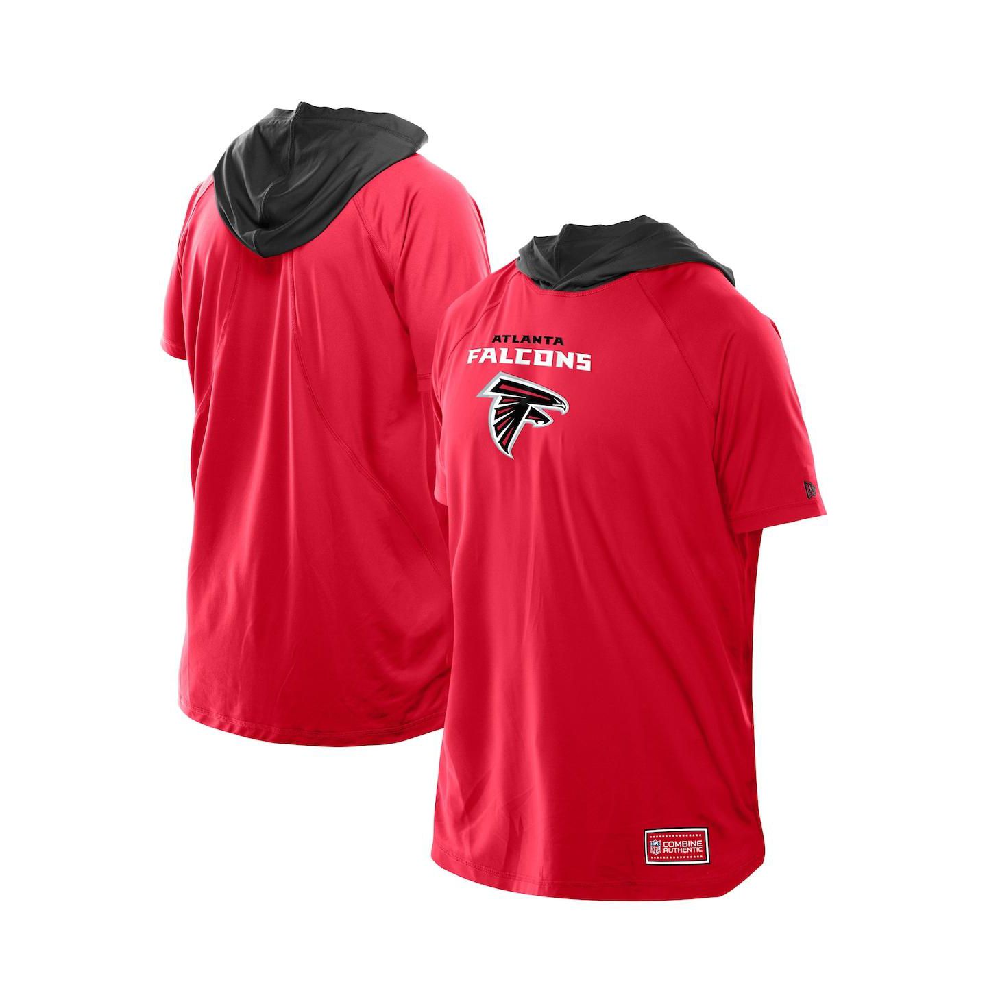 Мужская футболка New Era Red Atlanta Falcons Combine Authentic Hooded Raglan Short-Sleeve — фото 1