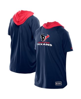 Men's Navy Houston Texans Combine Authentic Hooded Raglan Short-Sleeve T-Shirt