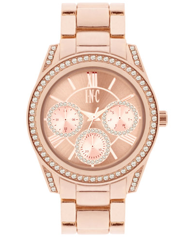 INC International Concepts Women's Rose Gold-Tone Bracelet Watch 40mm IN001RG, Only at Macy's