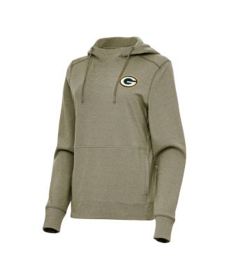 Women's Heather Olive Green Bay Packers Justice Pullover Hoodie