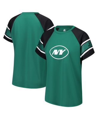 Women's Green New York Jets 1st Rounder Color Block Raglan Top