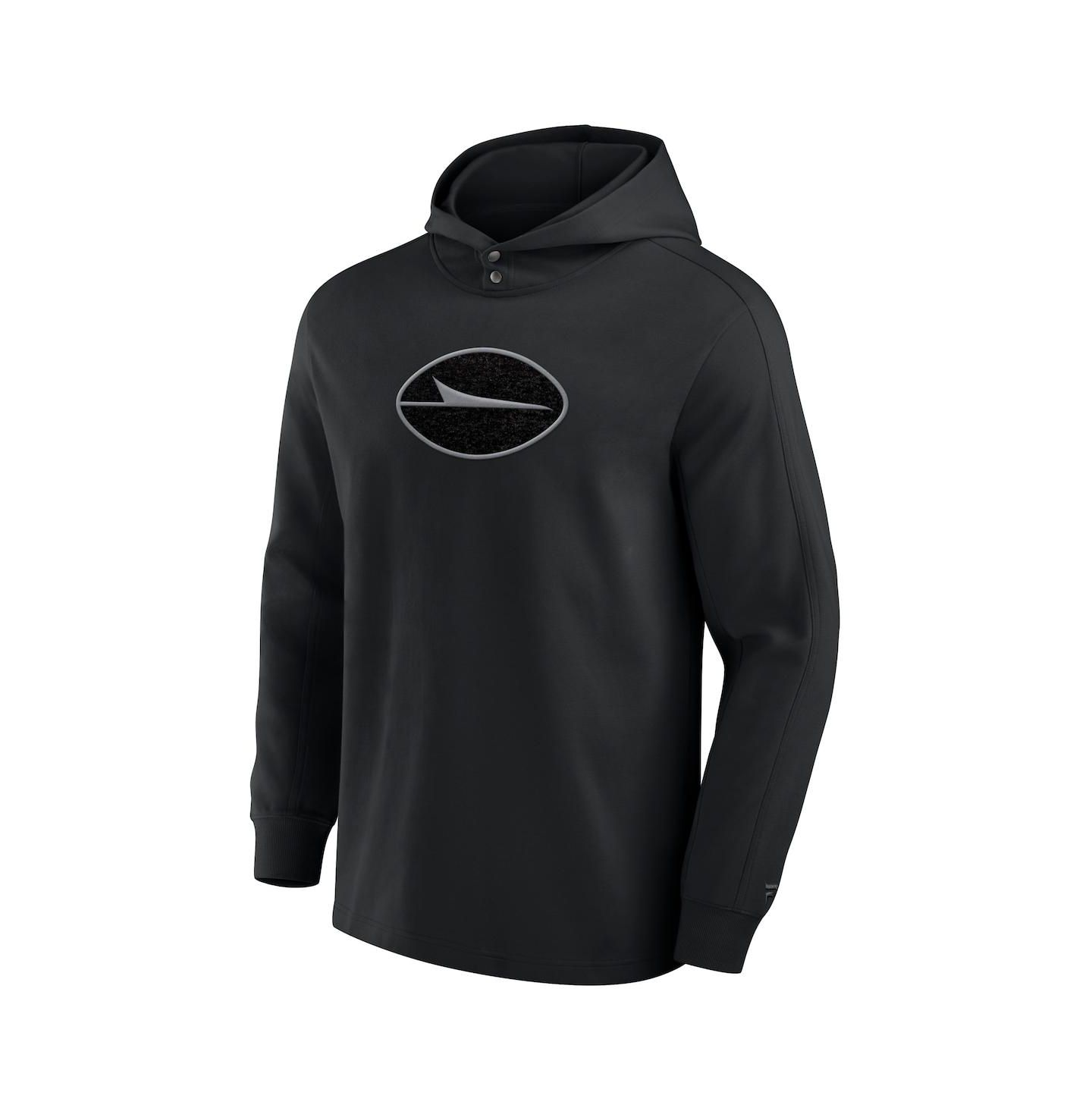 Мужское худи Fanatics Black New York Jets Elements Blaze Tri-Blend Long Sleeve T-Shirt — фото 3