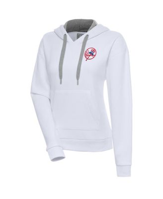Women's White New York Yankees Cooperstown Victory Pullover Hoodie