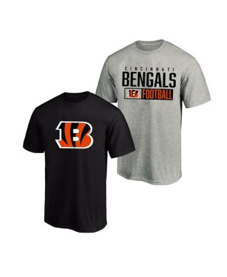 Men's 2-Pack Heather Gray/Black Cincinnati Bengals Big & Tall T-Shirt