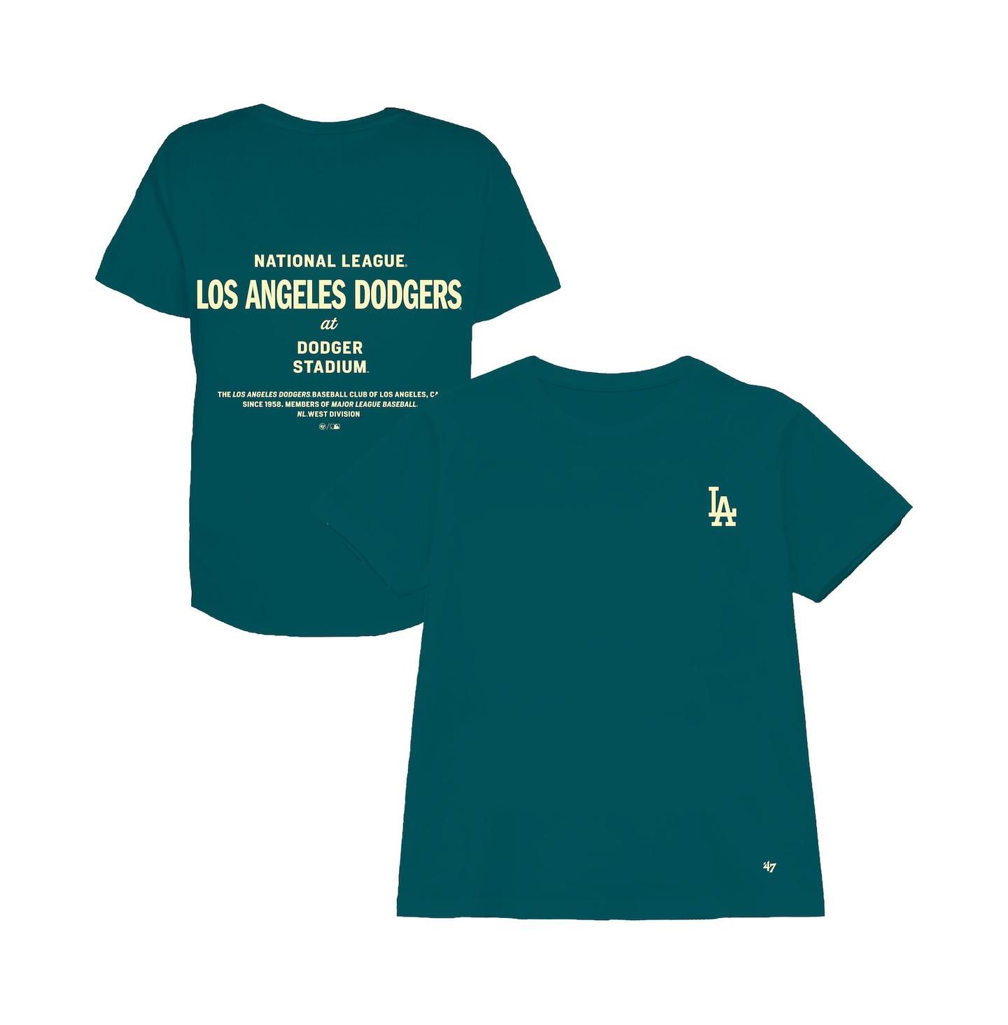 Женская футболка '47 Brand Teal Los Angeles Dodgers Plus Size Leon City Cropped — фото 1