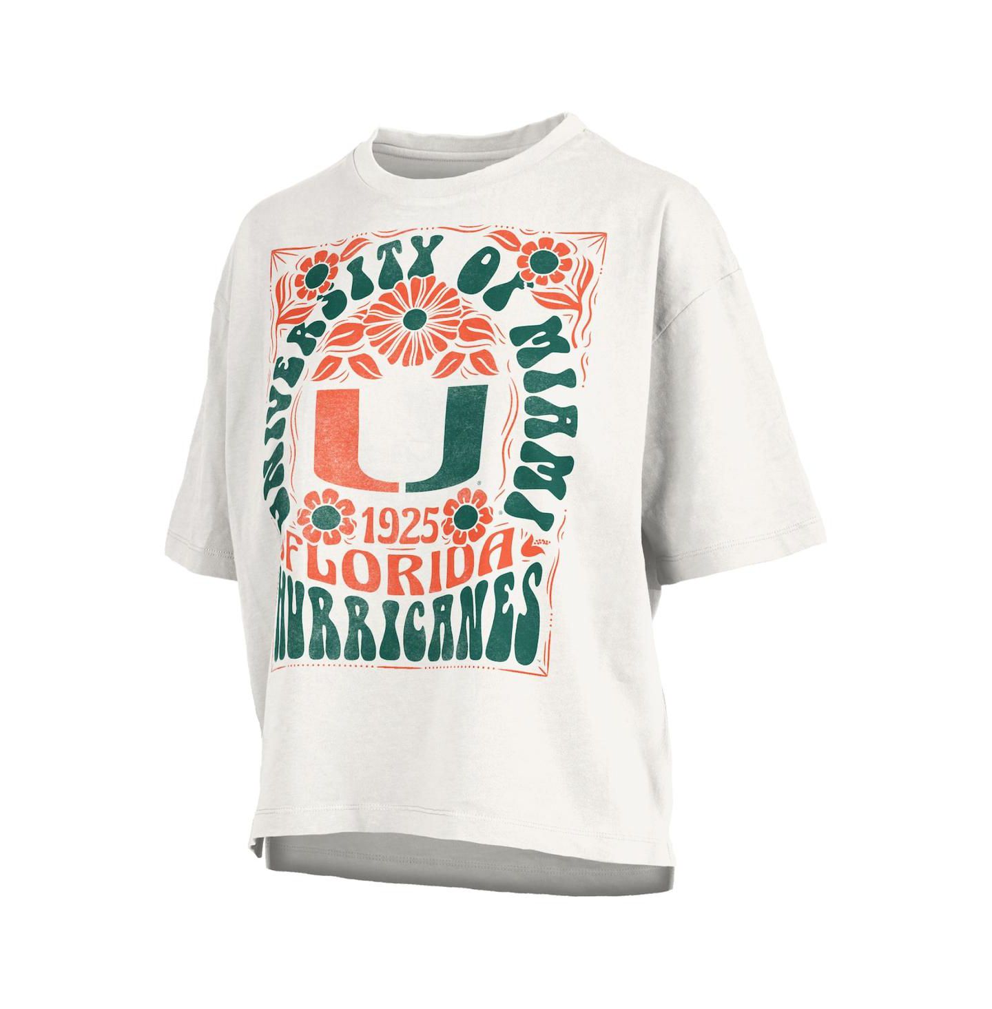 Женская футболка Pressbox White Miami Hurricanes Harmony Oversized Slub — фото 3
