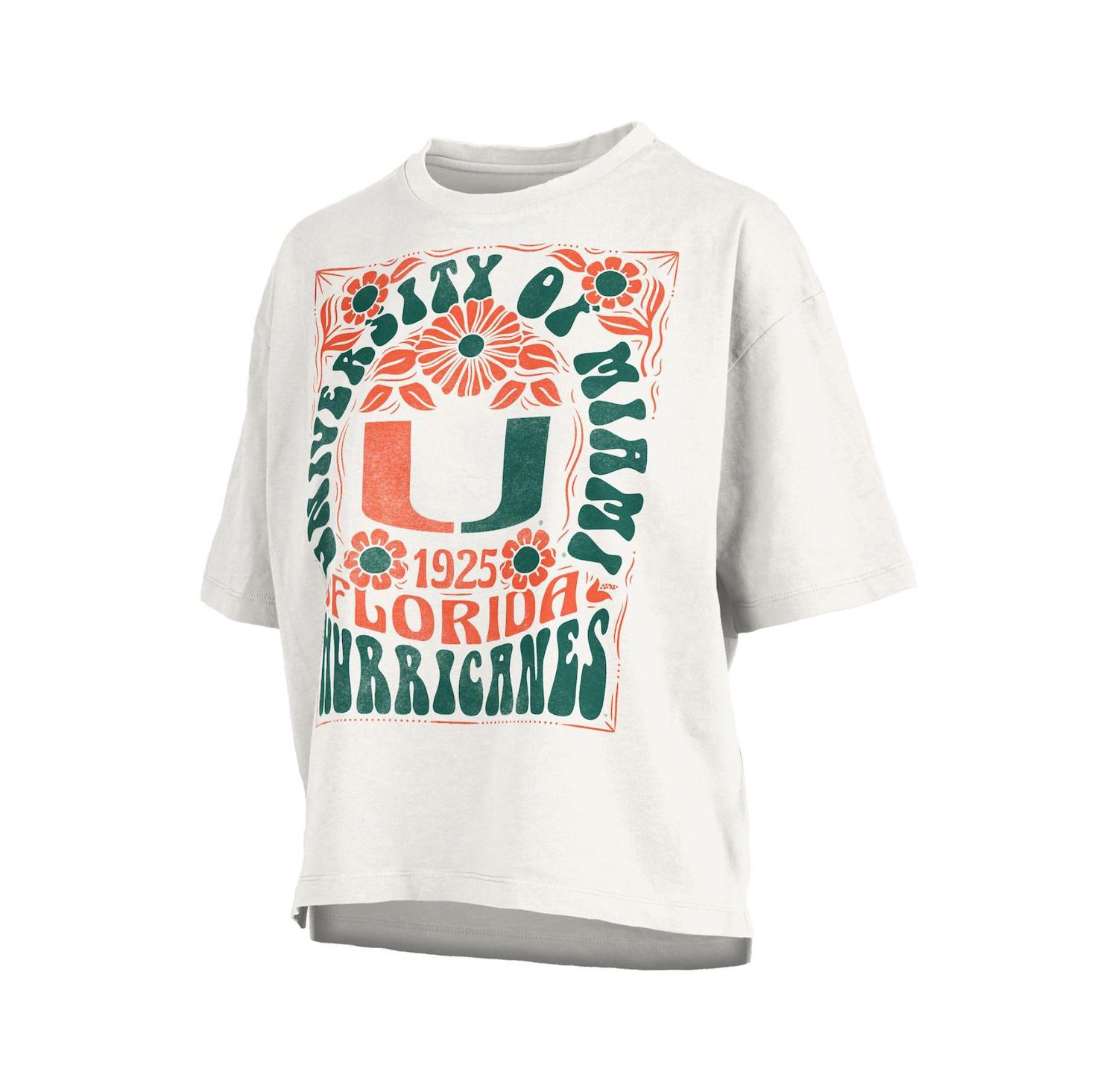 Women's White Miami Hurricanes Harmony Oversized Slub T-Shirt