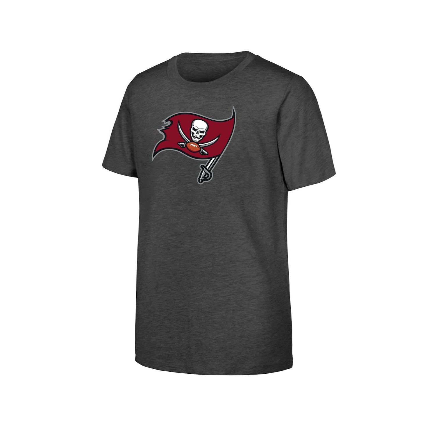 Big Boys and Girls Pewter Tampa Bay Buccaneers Primary Logo T-Shirt