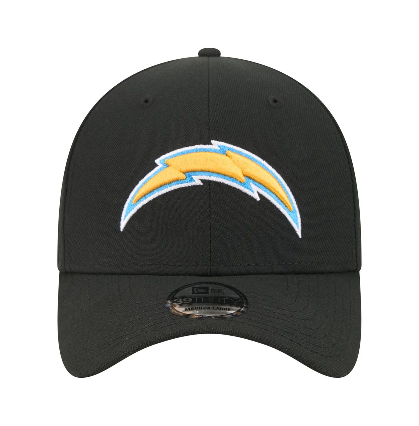 Мужская кепка New Era Black Los Angeles Chargers Core Team 39THIRTY Flex Hat — фото 4