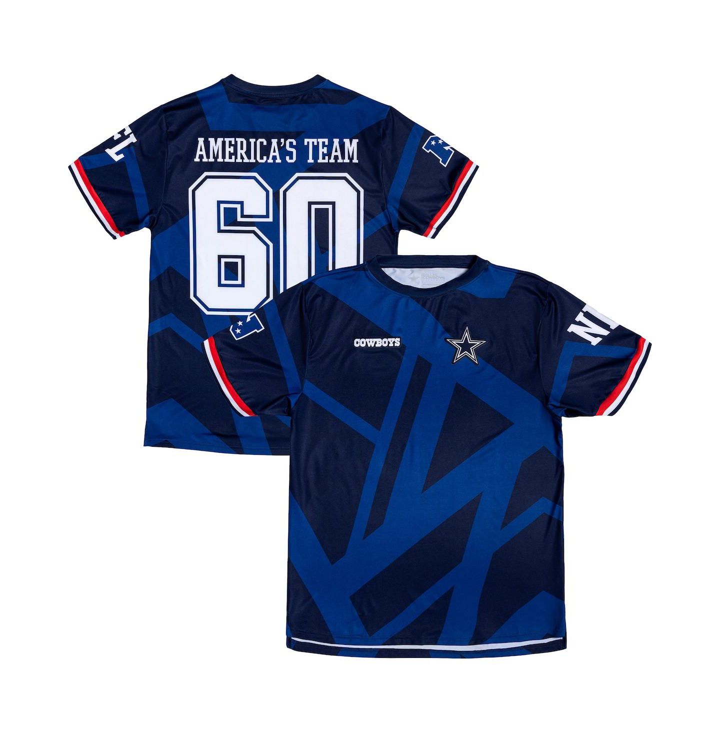 Мужской топ Dallas Cowboys Merchandise Navy Dallas Cowboys Americans Team Fashion Soccer Jersey — фото 1