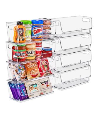Small Wide 2 Pack Stackable Storage Containers for Kitchen, Pantry,Cabinet Organization
