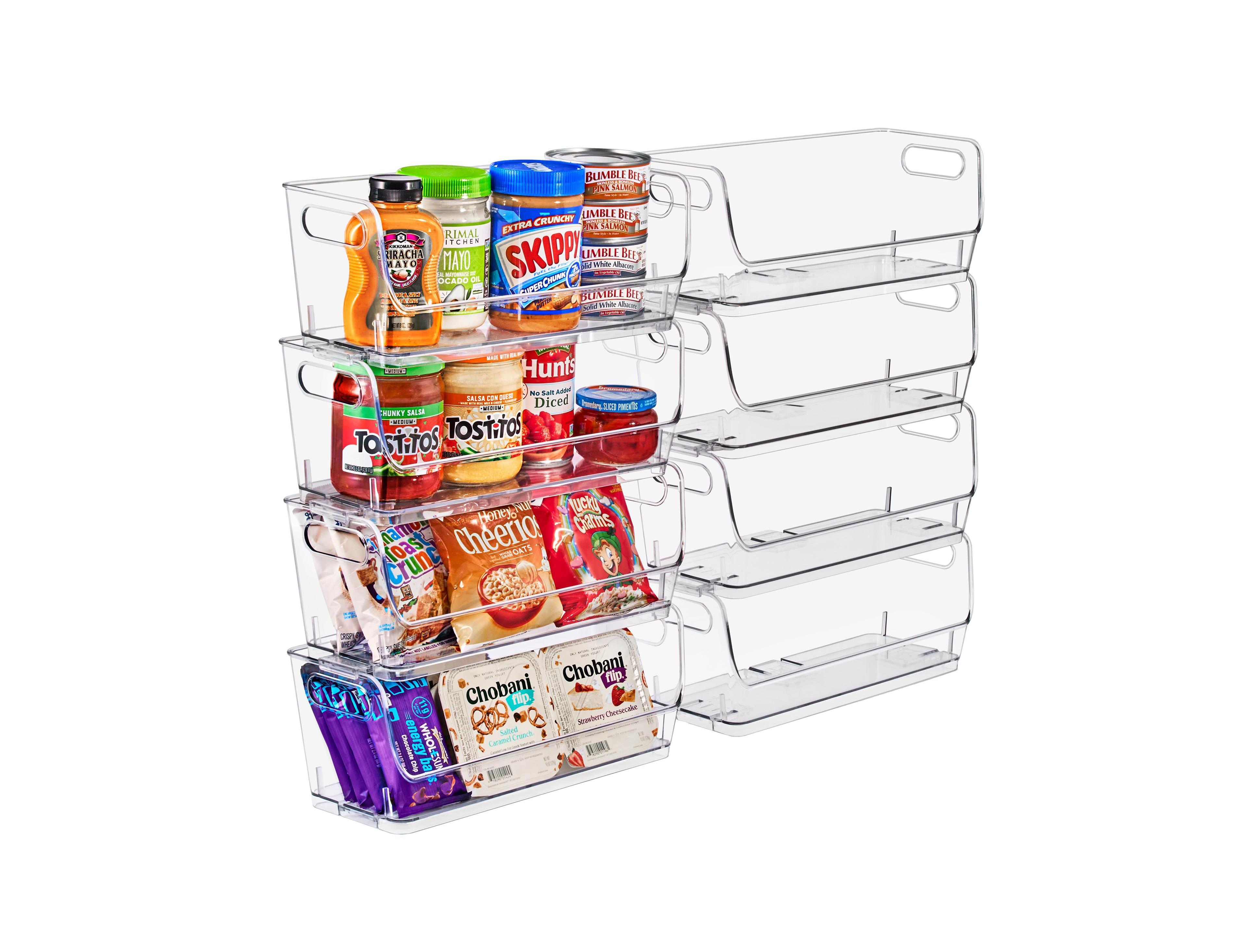 Sorbus Small Wide 2 Pack Stackable Storage Containers for Kitchen, Pantry,Cabinet Organization
