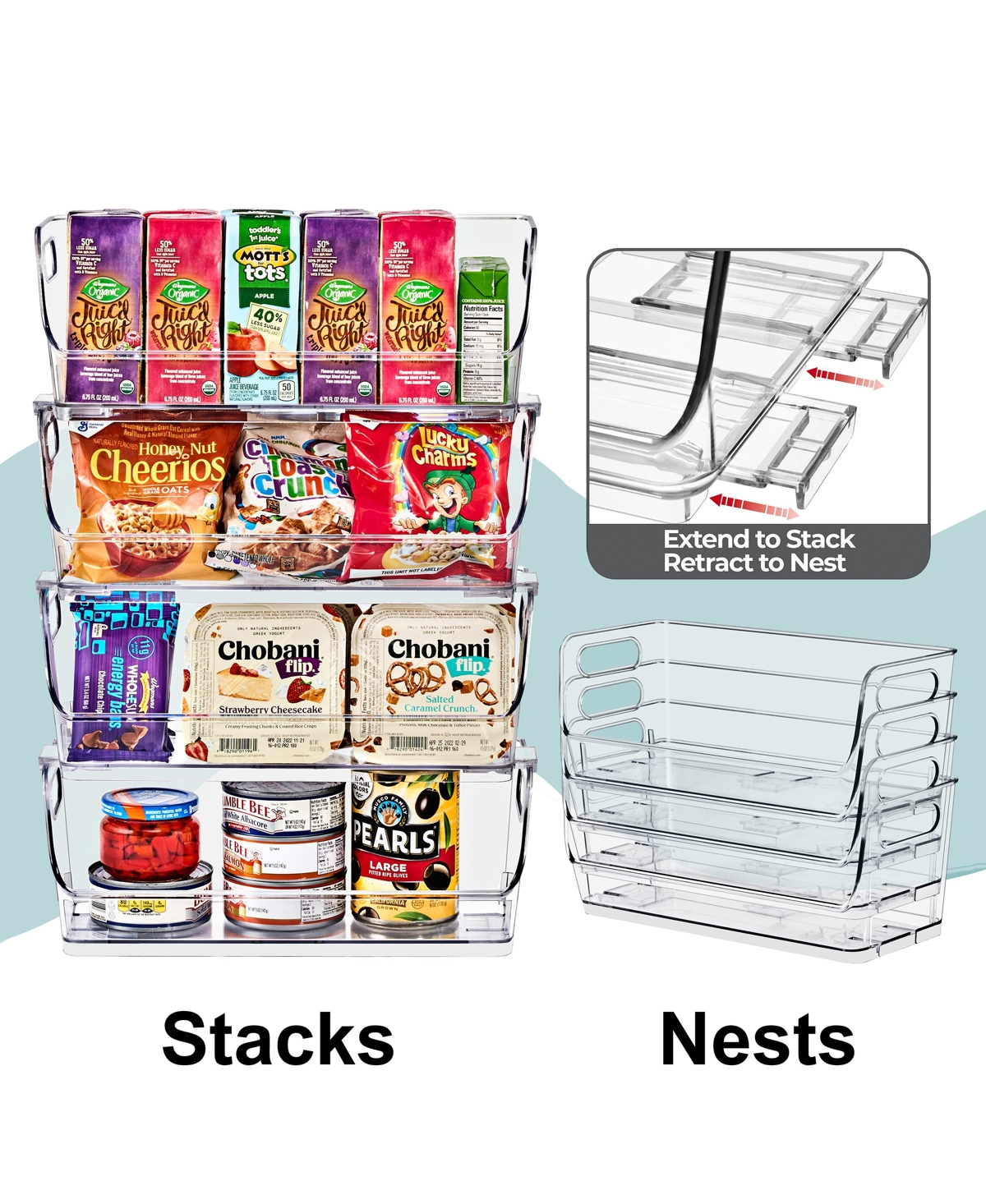 Sorbus Small Narrow 6 Pack Clear Stackable Storage Containers for Kitchen, Pantry,Cabinet Organization