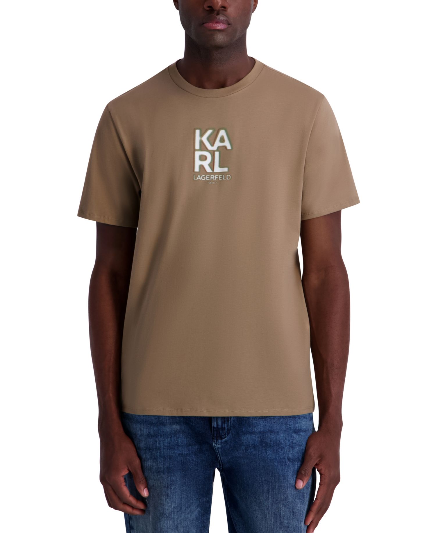 Men's Broken Mirror Effect Karl Logo Graphic T-Shirt