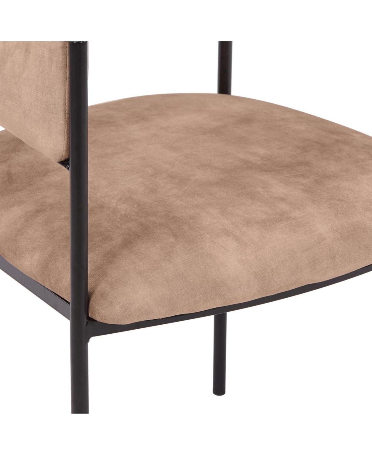 LeisureMod Cyril Modern Leather Dining Chair - Upholstered Padded Seat, Open Back, Powder-Coated Iron Frame