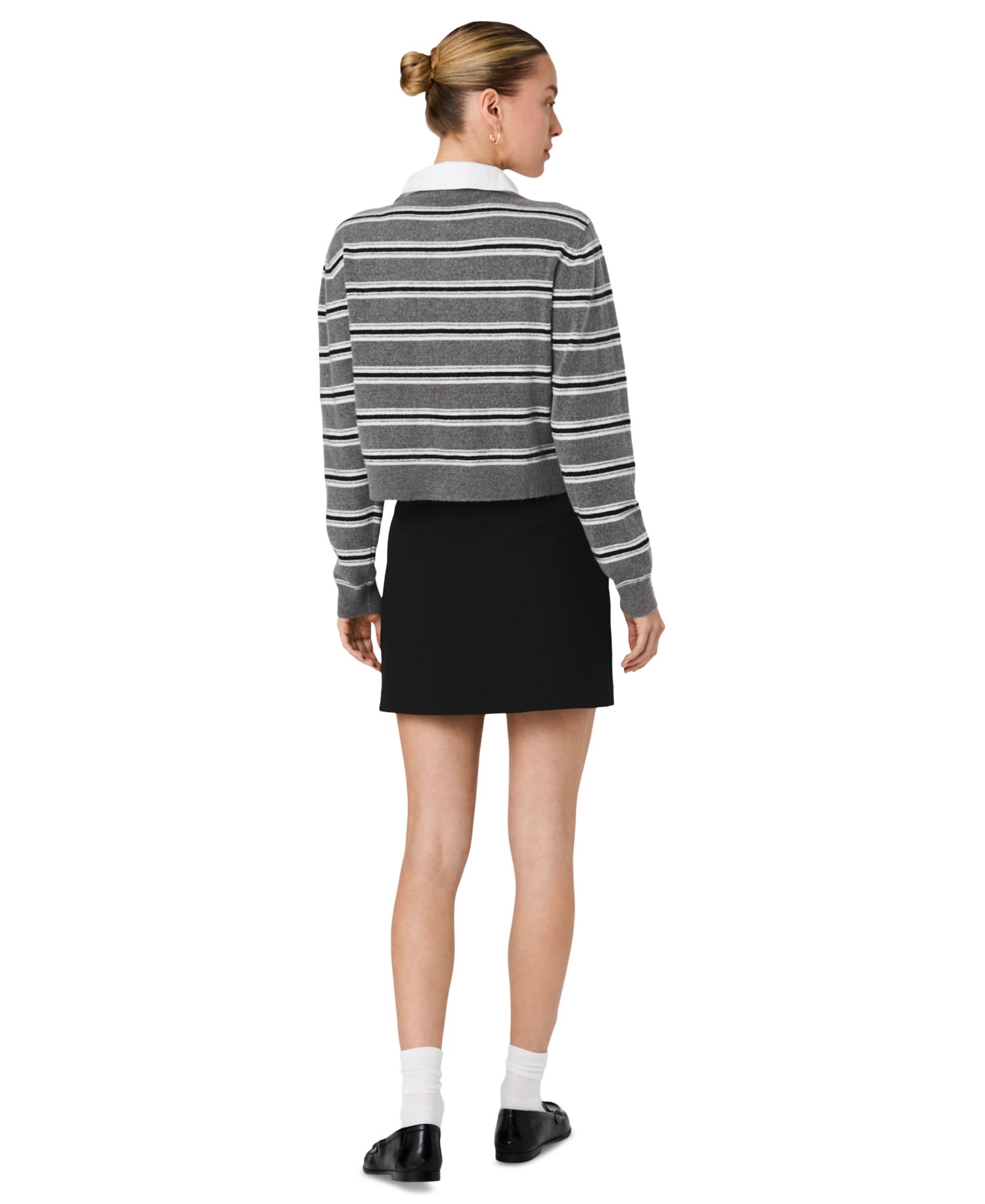 Women's Yulia Knit Campus Oversized Cropped Stripe Sweater
