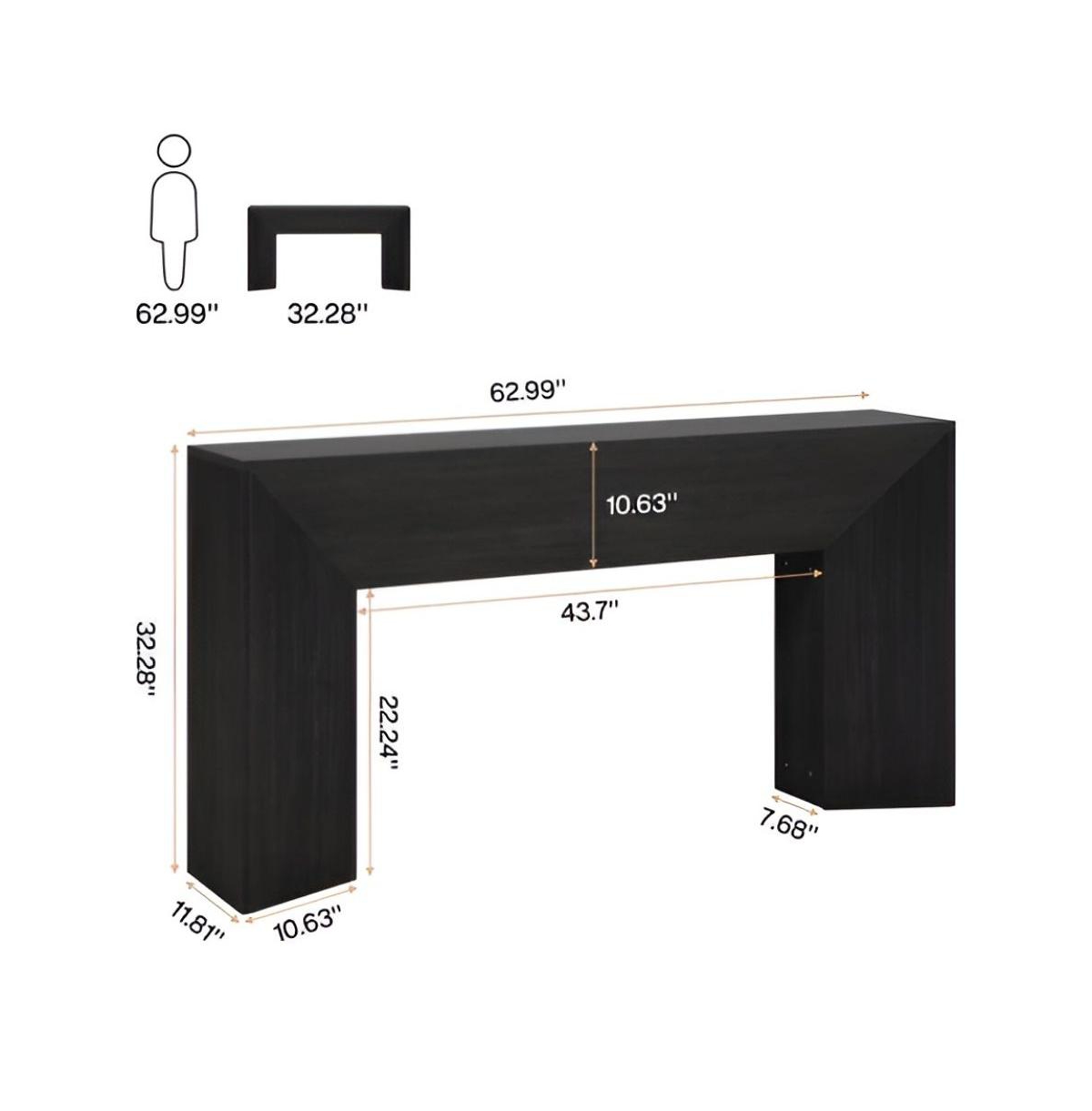 Slickblue Modern Wood Console Table 63 Inch for Entryway and Living Room
