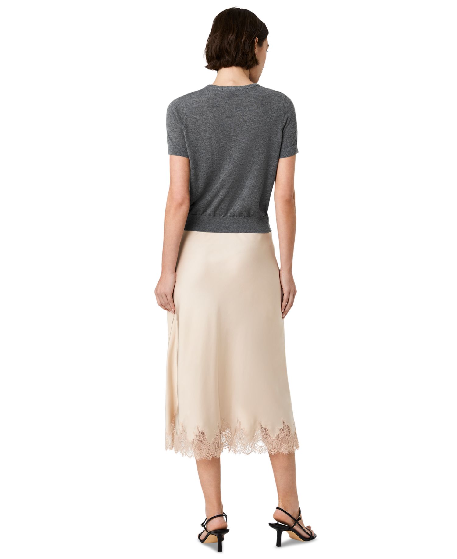 Women's Ennis Satin Lace Midi Skirt