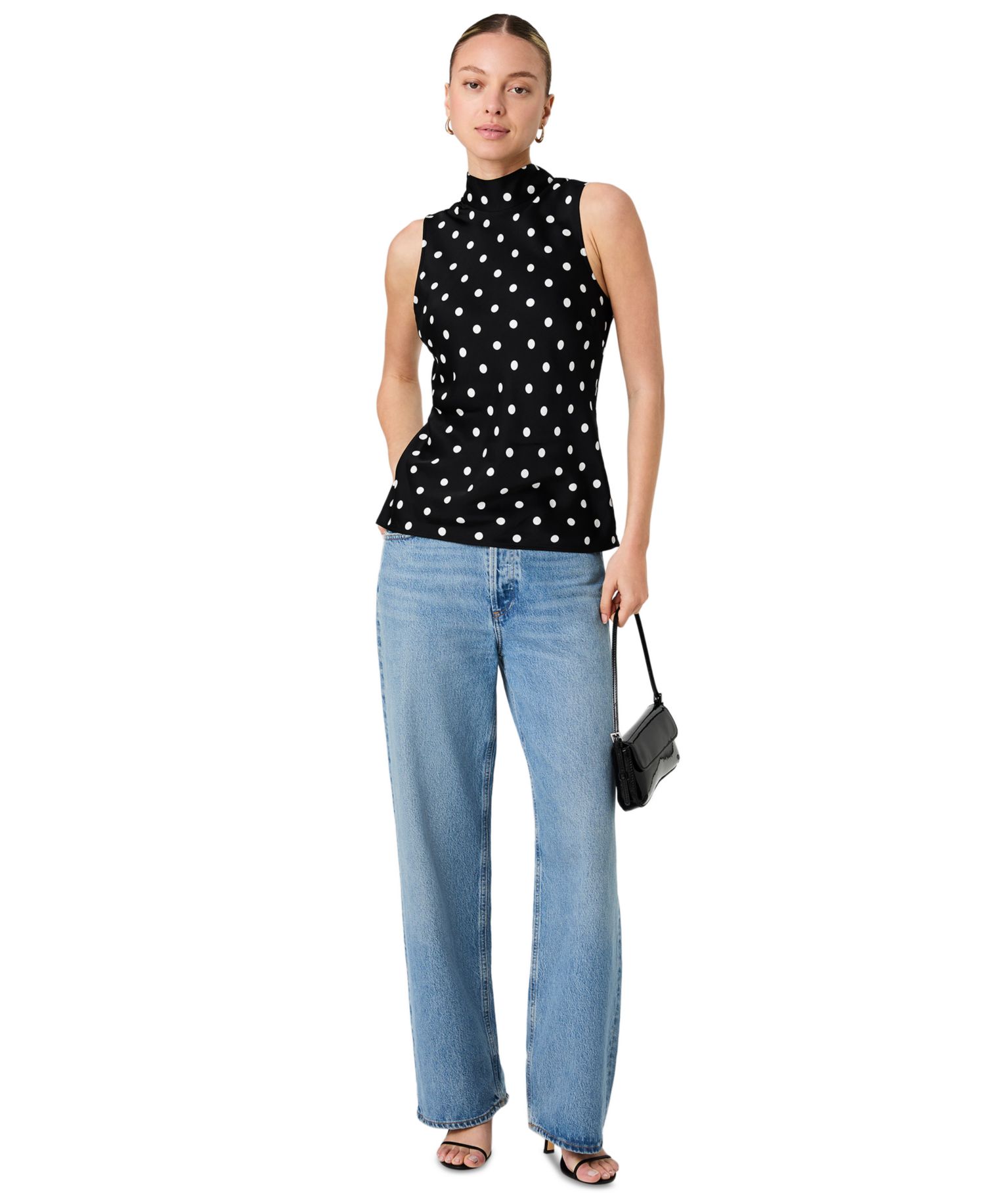 Women's Ennis Polka Dot Sleeveless Blouse