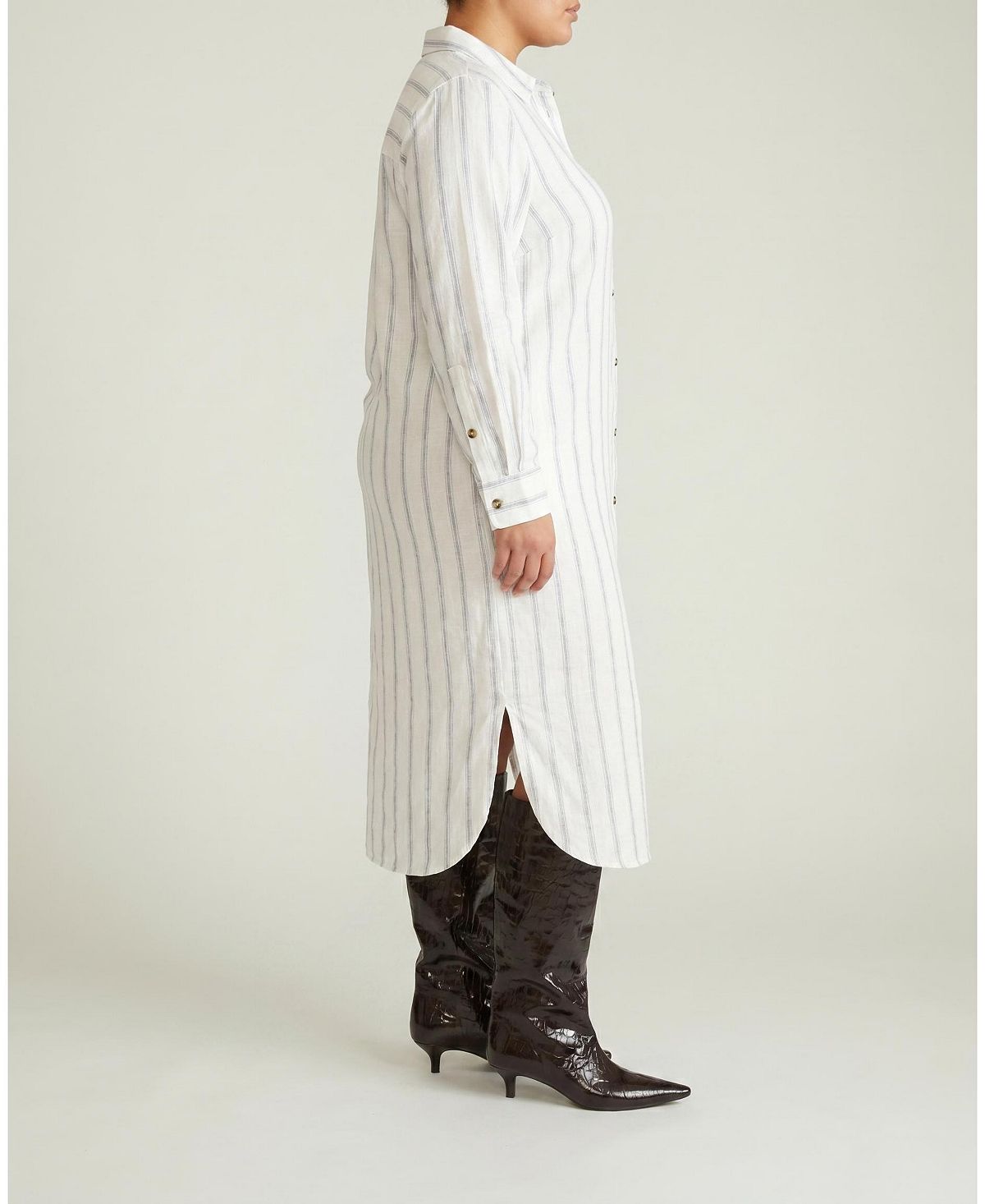 Universal Standard Plus Size Odeon Linen Shirtdress view 3 — MAYCSS fashion products