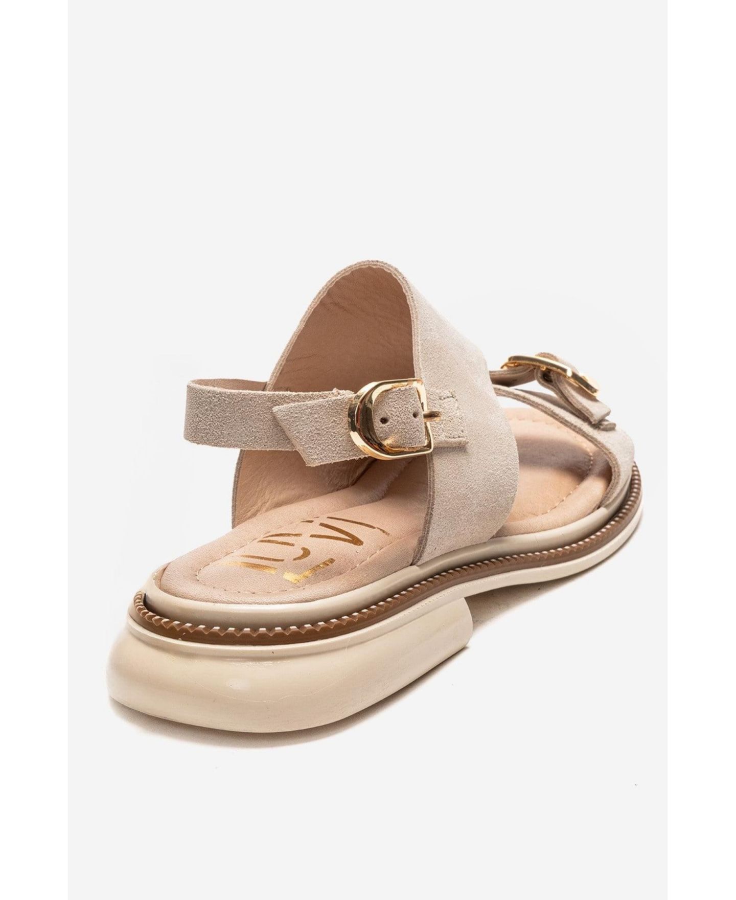 Женские сандалии Forever & Always Shoes Cruel Leather Sandal, цвет: Бежевый замшевый — фото 6