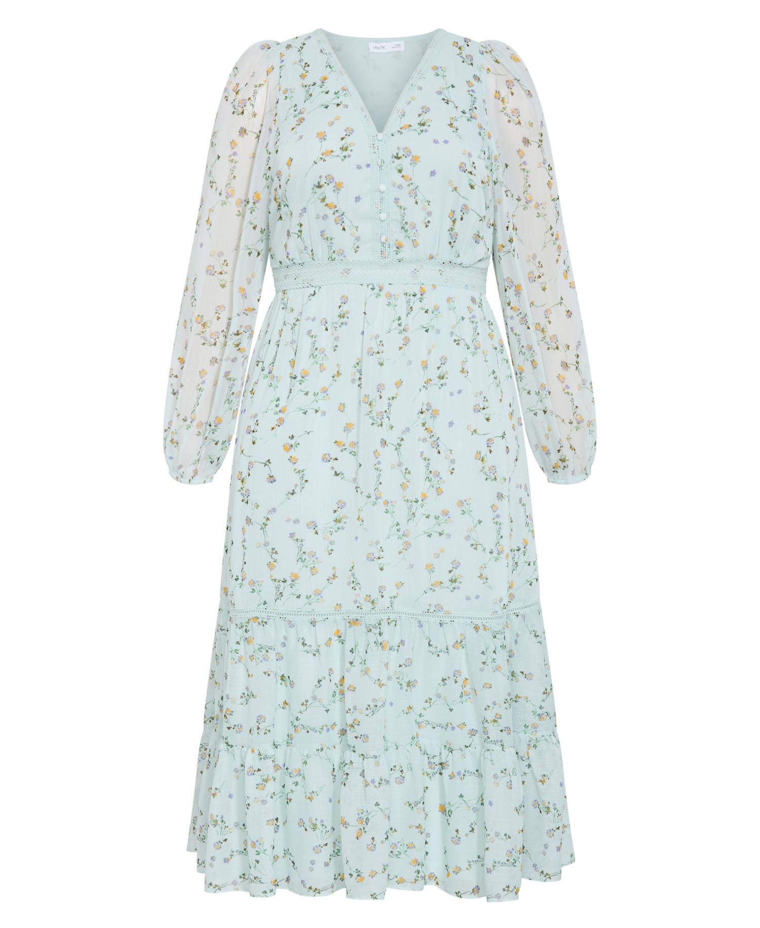 Plus Size Kiki Ditsy Print Maxi Dress