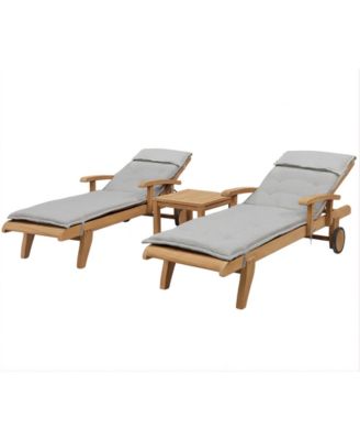 Bristol 3-Piece Outdoor Chaise Set (2 Chaise Lounge Chairs, 1 End Table)
