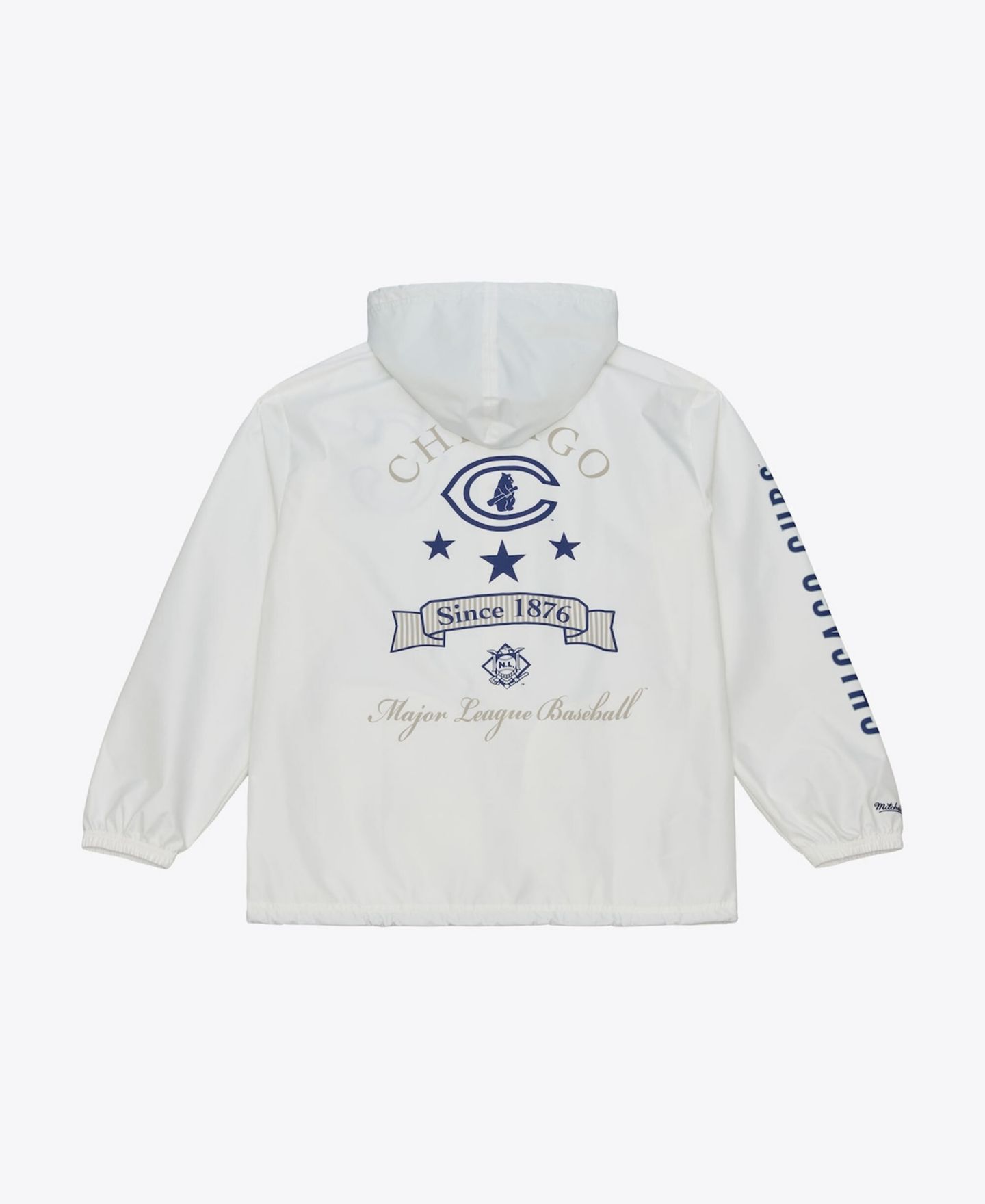 Мужская куртка Mitchell & Ness White Chicago Cubs Yacht Rock Coaches Full-Snap Hooded Windbreaker — фото 2