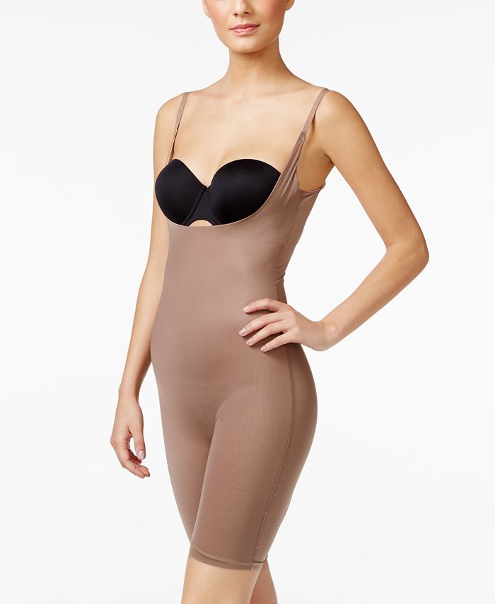 Spanx OnCore Open-Bust Mid-Thigh Bodysuit - Very Black • Price »