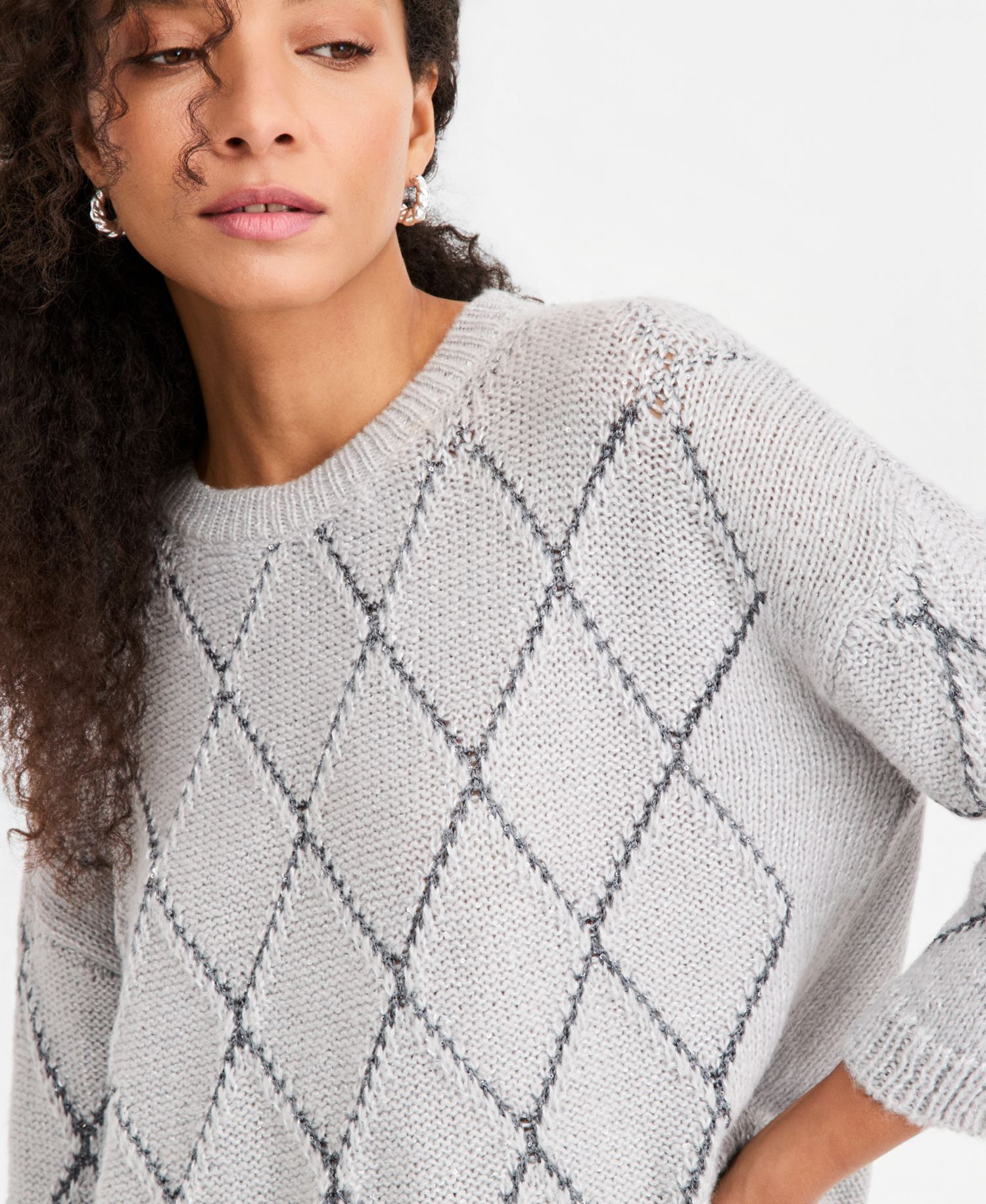 Women's Sequin-Embellished Boxy Sweater