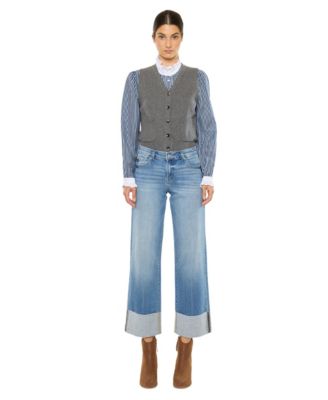 Women's Kenny Mid Rise Crop Wide-Leg Jeans
