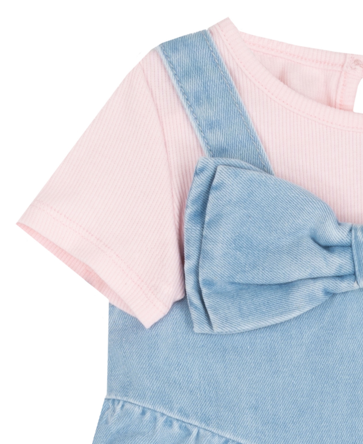 Rare Editions Baby Girls' Denim Bow Jumper and Bodysuit, 2-Piece Set