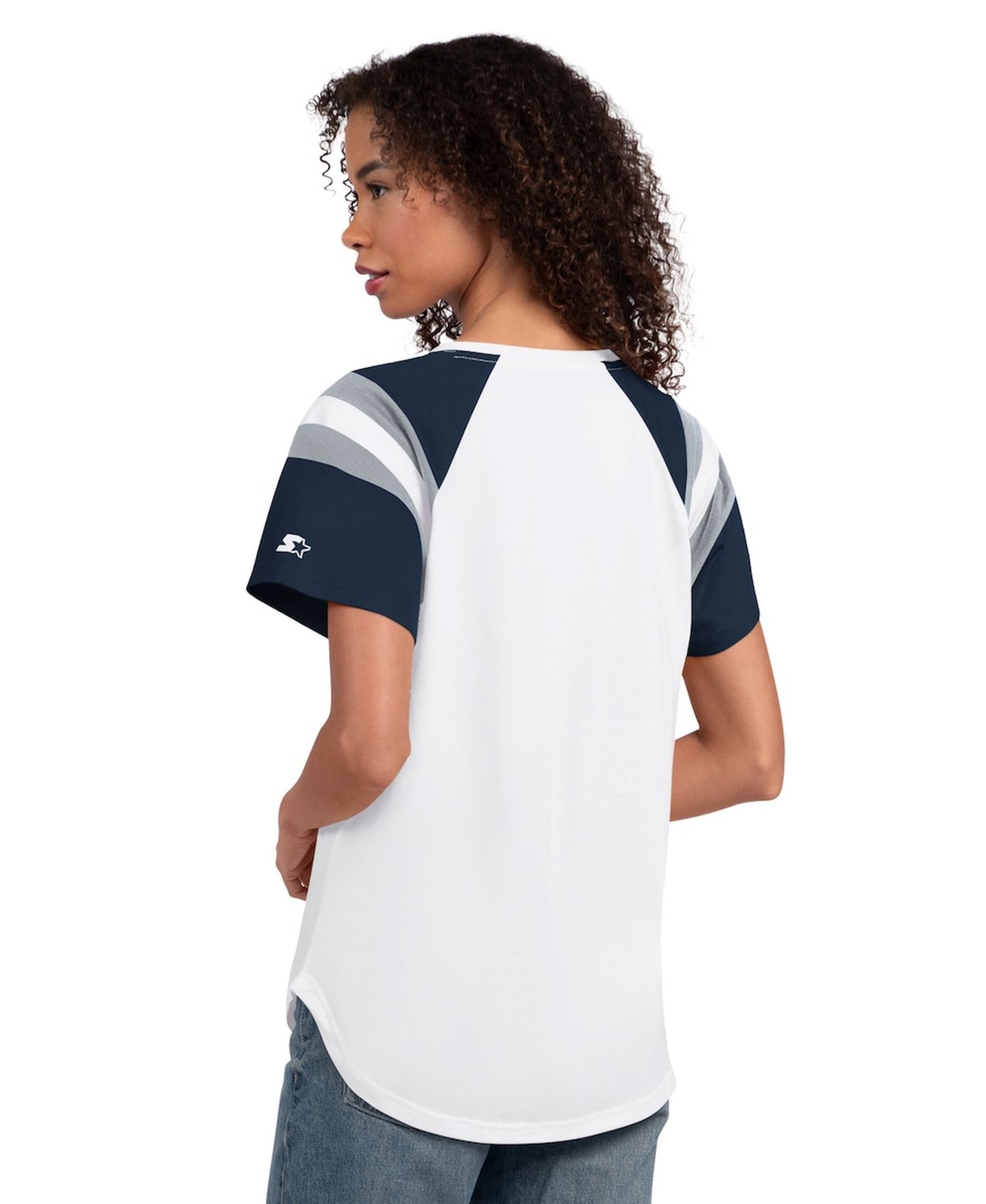 Women's White New York Yankees Game On Notch Neck Raglan T-Shirt