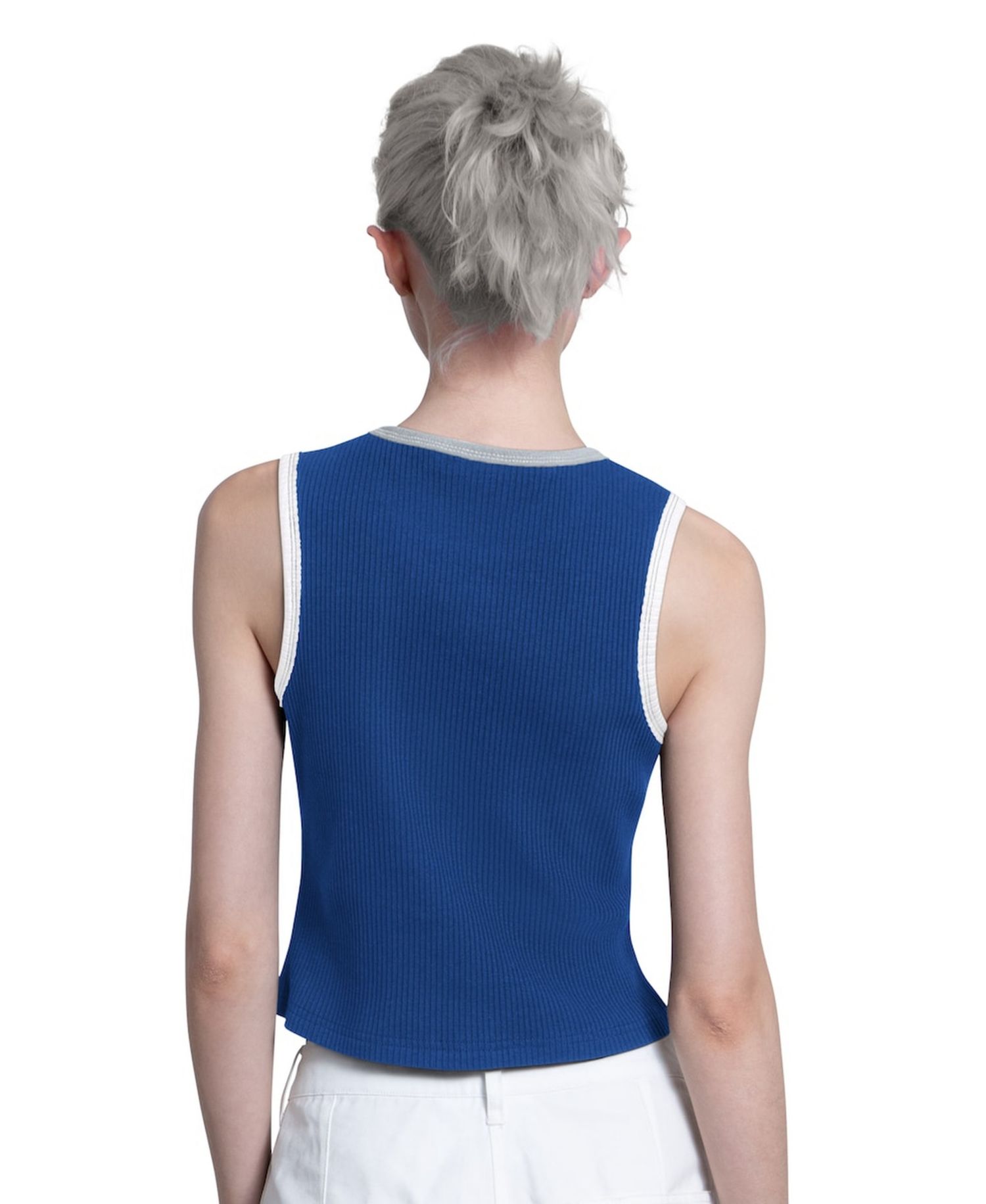 Women's Royal Los Angeles Dodgers Cooperstown Play the Ball Crop Tank Top