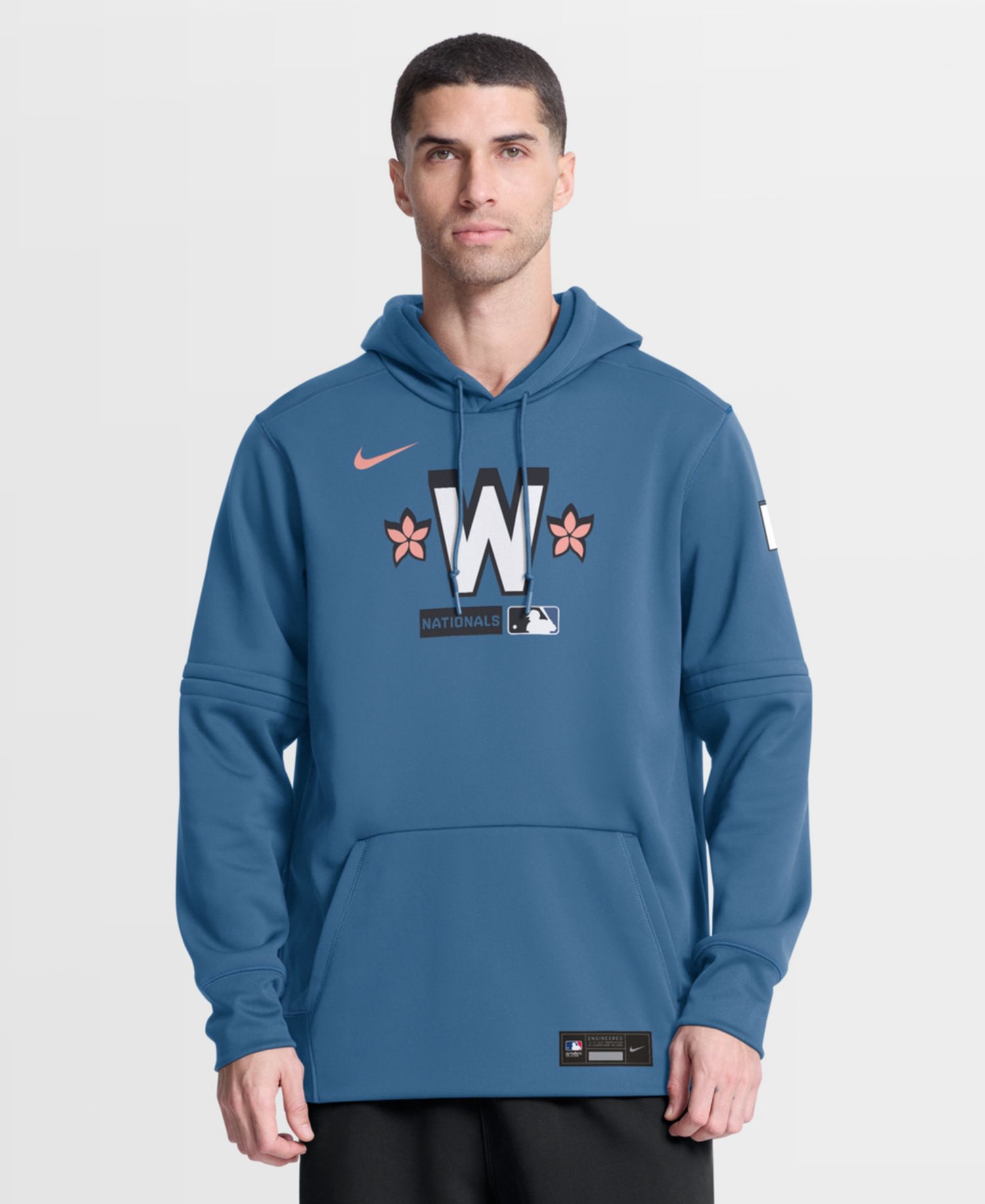 Men's Blue Washington Nationals Authentic Collection City Connect Therma-FIT Hoodie