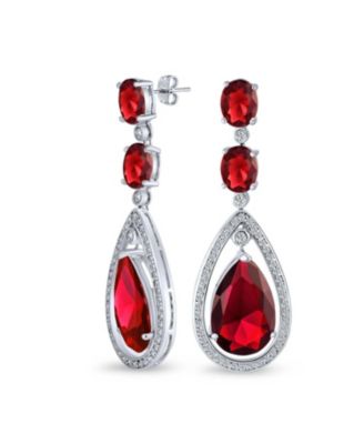 Cocktail Cubic Zirconia Large Statement Teardrop CZ Chandelier Earrings