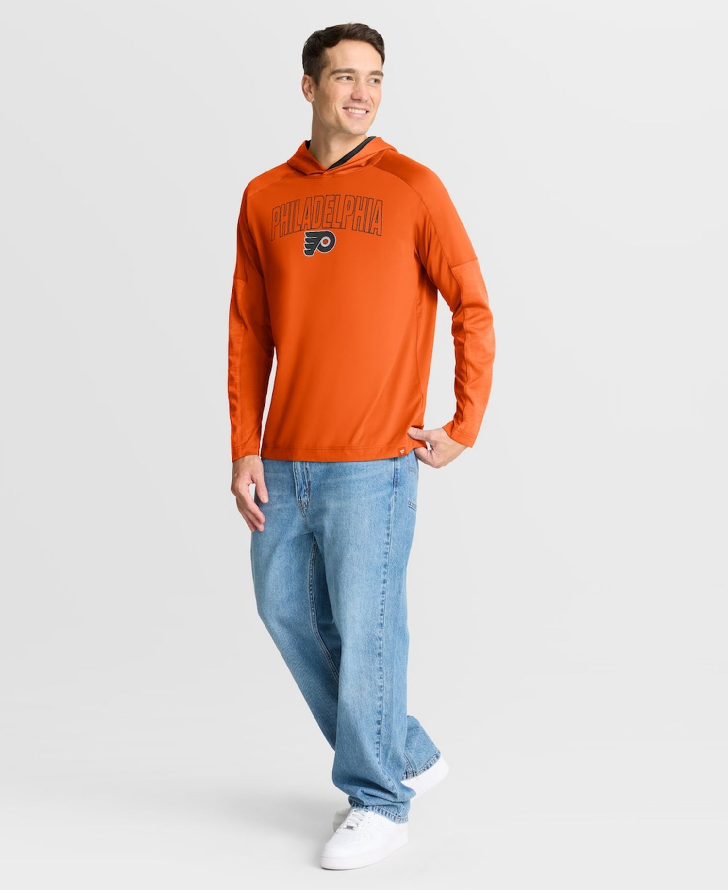 Men's Orange Philadelphia Flyers Penalty Shot Long Sleeve Hoodie T-Shirt