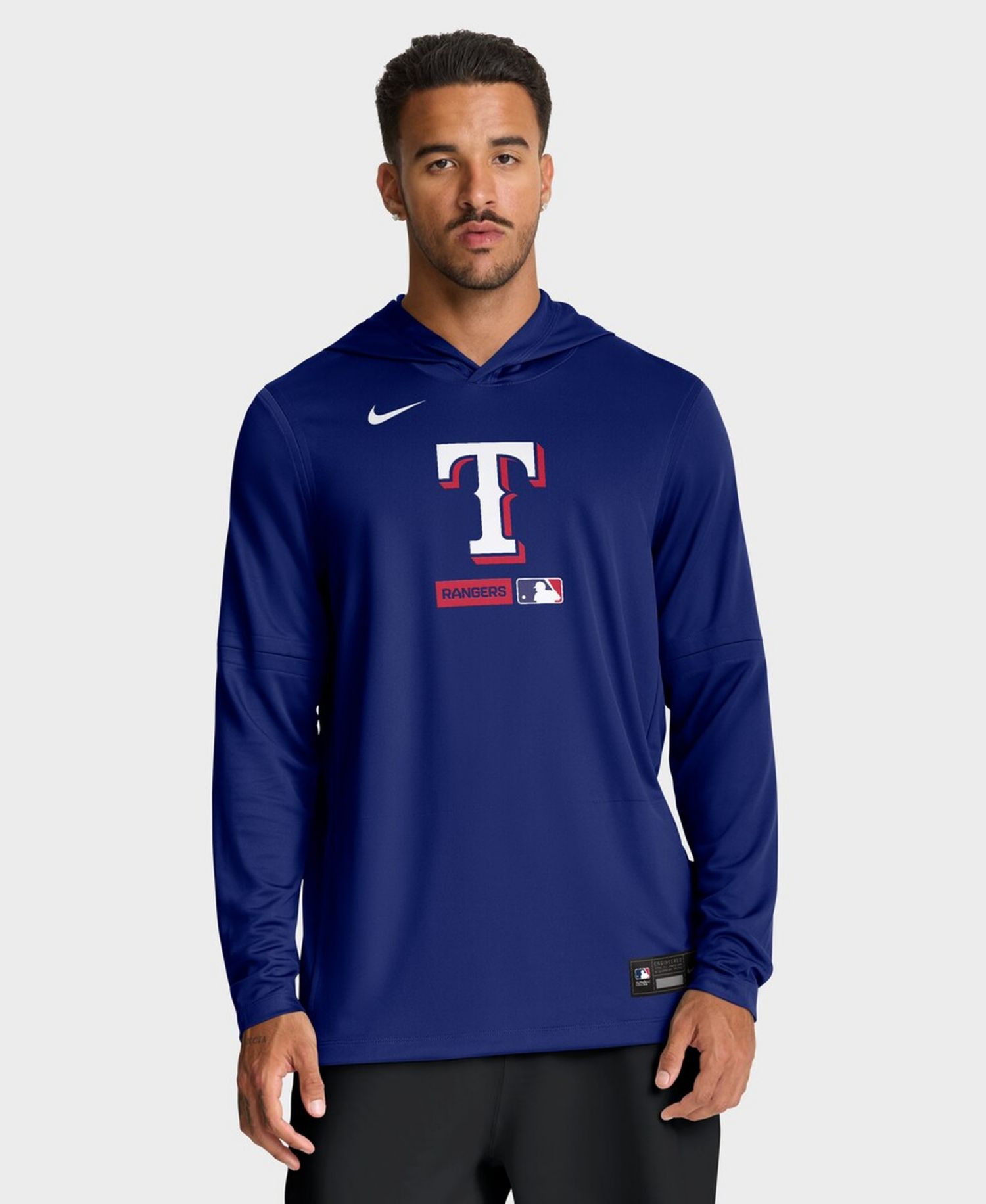 Men's Royal Texas Rangers Authentic Collection Dri-FIT Long Sleeve Hooded T-Shirt