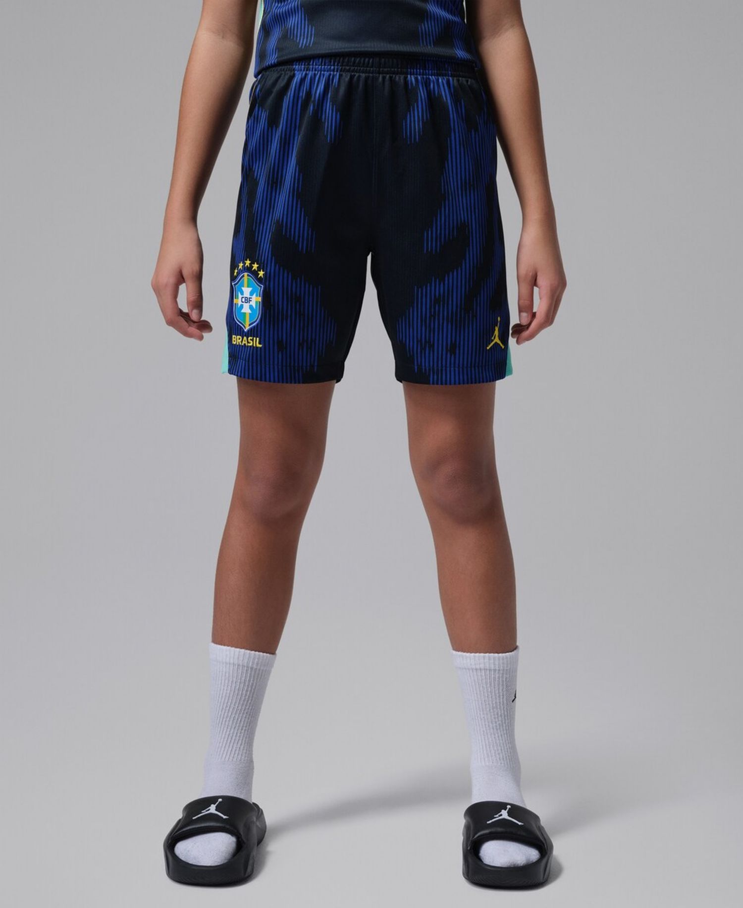 Big Boys and Girls Blue Brazil National Team Dri-FIT Stadium Replica Shorts