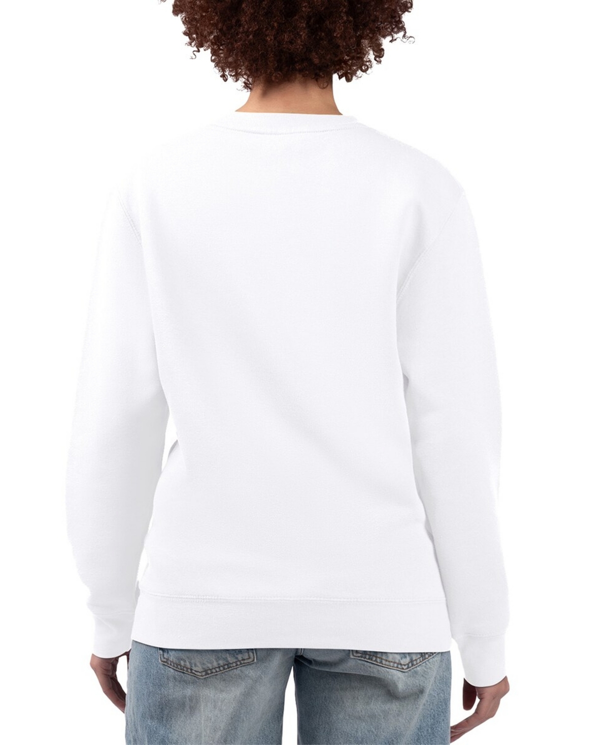 G-iii 4Her by Carl Banks Women's White Atlanta Braves Team Logo Fleece Pullover Sweatshirt