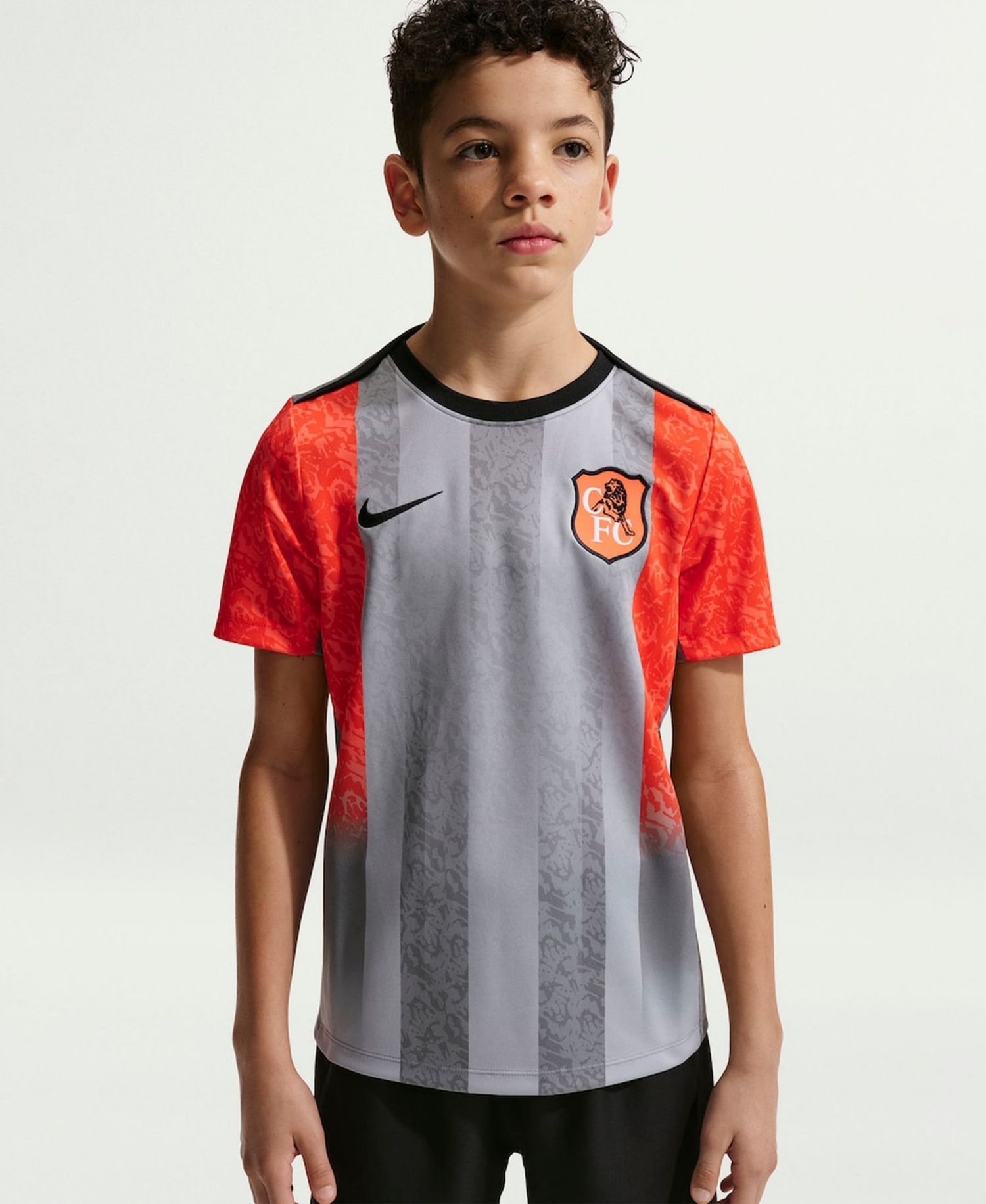 Big Boys and Girls Gray Chelsea 2025/26 Academy Pro Pre-Match Top