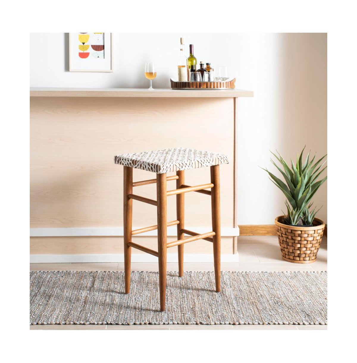 Safavieh Kaleo Woven Leather Barstool