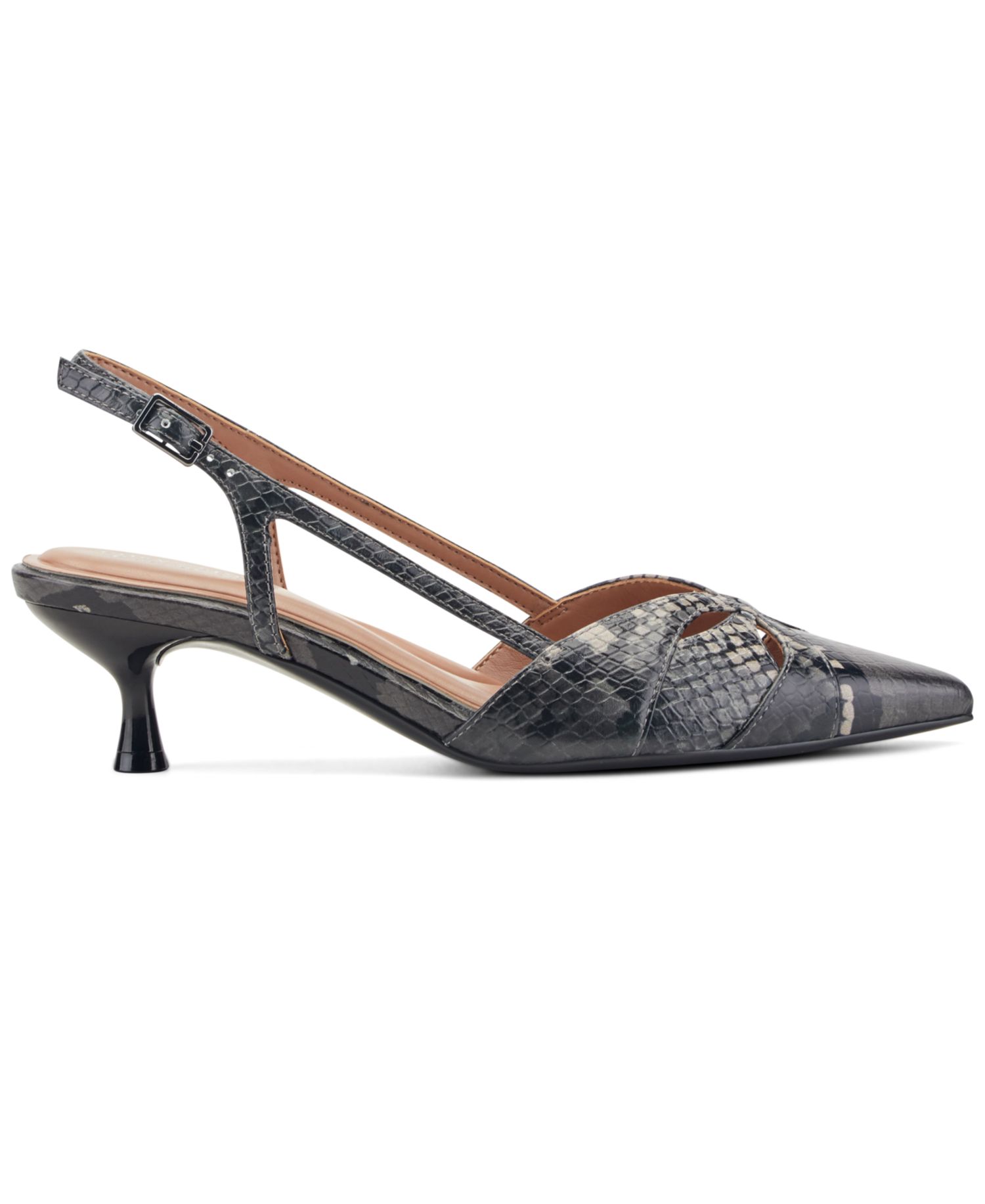 Women's Kaisley eFlex Cutout Leather Slingback Kitten Heel Pumps
