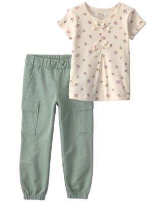 Toddler Girls' 2T-5T Floral Top and Pant, 2-Piece Set